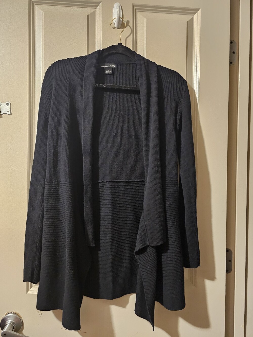RXB Black Open-Front Ribbed Cardigan S